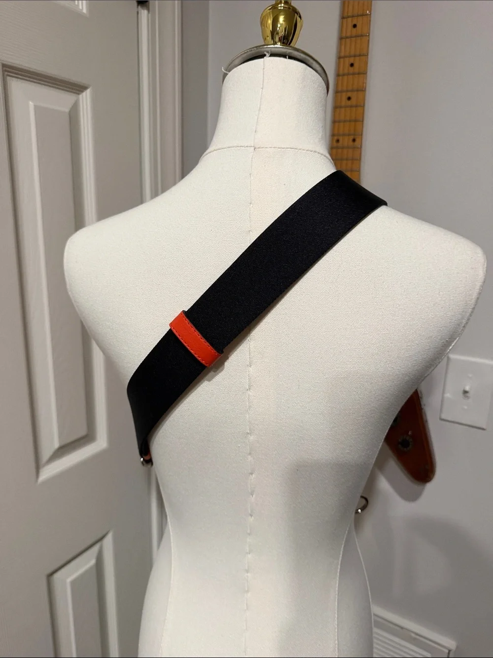 NWT Coach Orange Pebble Leather Crossbody Sling with Black Strap